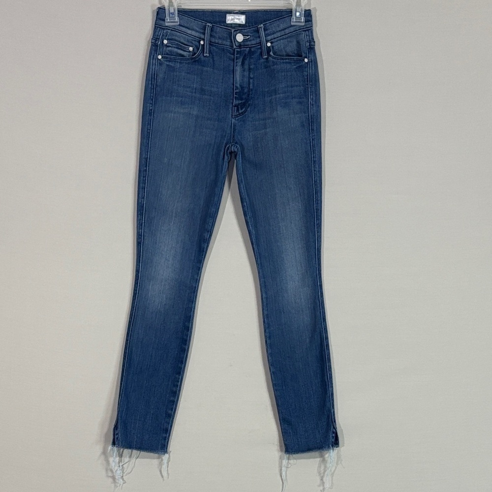 MOTHER The Vamp Fray Skinny Jeans Size 24 Crack the Whip Raw Hem